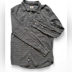 Marine Layer Cotton Button Down Shirt Mens Medium Gray Striped Lightweight